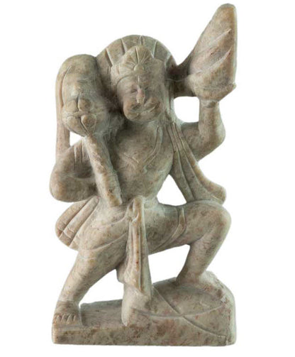Statuette Hanuman En Pierre Sculptée – Dieu Singe, Artisanat Indien