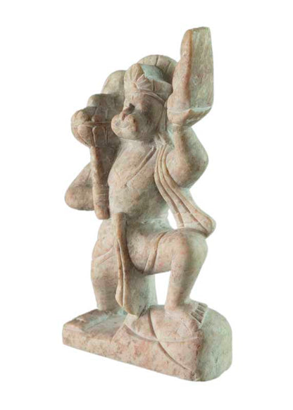 Statuette Hanuman En Pierre Sculptée – Dieu Singe, Artisanat Indien