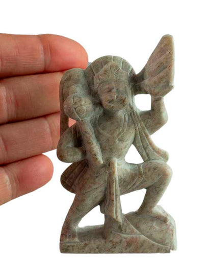 Statuette Hanuman En Pierre Sculptée – Dieu Singe, Artisanat Indien