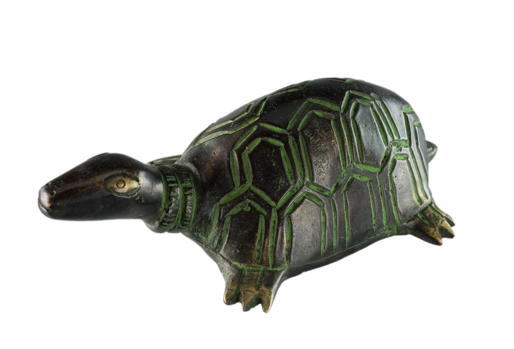 Figurine Tortue En Laiton – Presse-Papier Artisanal Fait Main D’Inde
