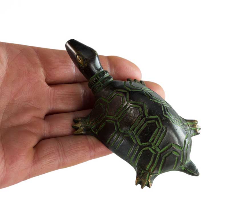 Figurine Tortue En Laiton – Presse-Papier Artisanal Fait Main D’Inde