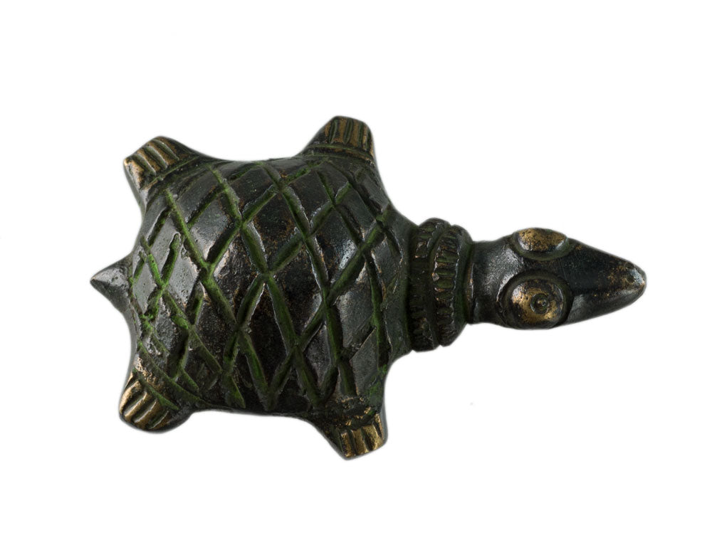 Figurine Tortue En Laiton – Statuette Ethnique Tribale Artisanale D’Inde