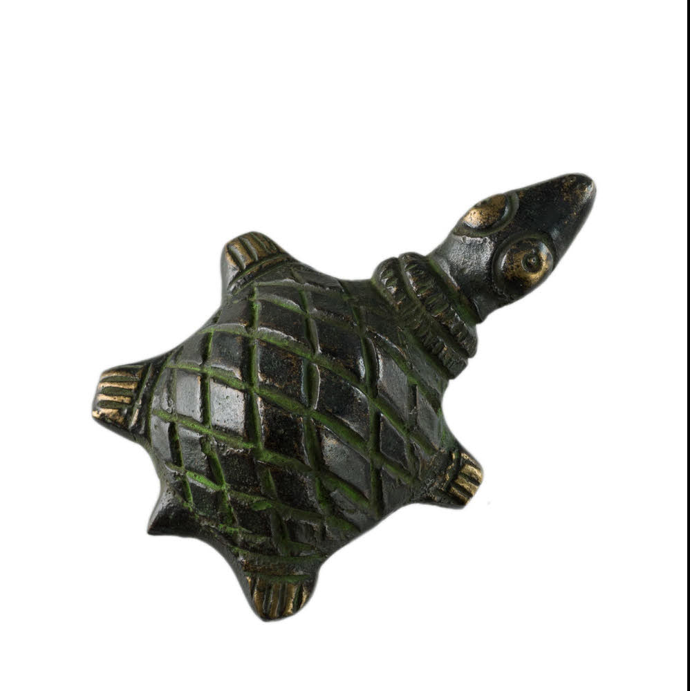 Figurine Tortue En Laiton – Statuette Ethnique Tribale Artisanale D’Inde