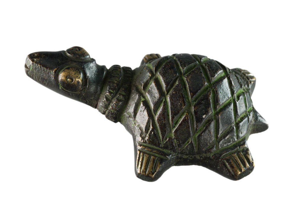 Figurine Tortue En Laiton – Statuette Ethnique Tribale Artisanale D’Inde