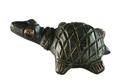 Figurine Tortue En Laiton – Statuette Ethnique Tribale Artisanale D’Inde