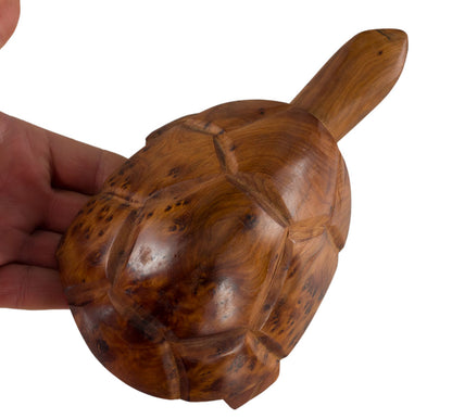Statue Tortue En Bois De Thuya – Sculpture Artisanale Du Maroc