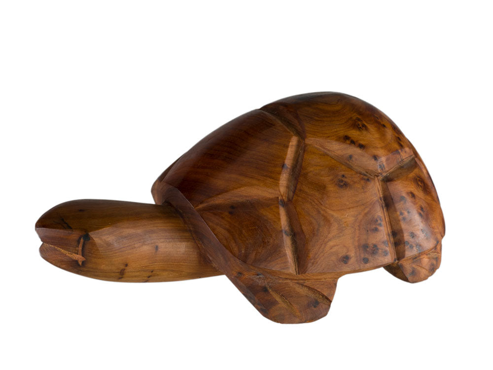 Statue Tortue En Bois De Thuya – Sculpture Artisanale Du Maroc
