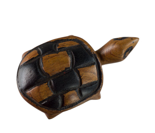 Figurine Tortue En Bois – Statue Artisanale Faite Main De Gambie