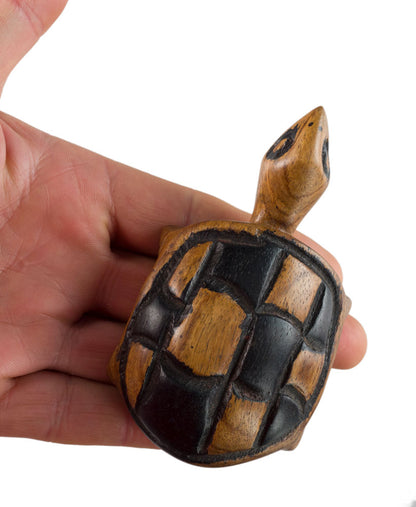 Figurine Tortue En Bois – Statue Artisanale Faite Main De Gambie