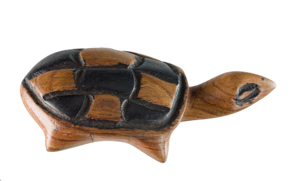 Figurine Tortue En Bois – Statue Artisanale Faite Main De Gambie