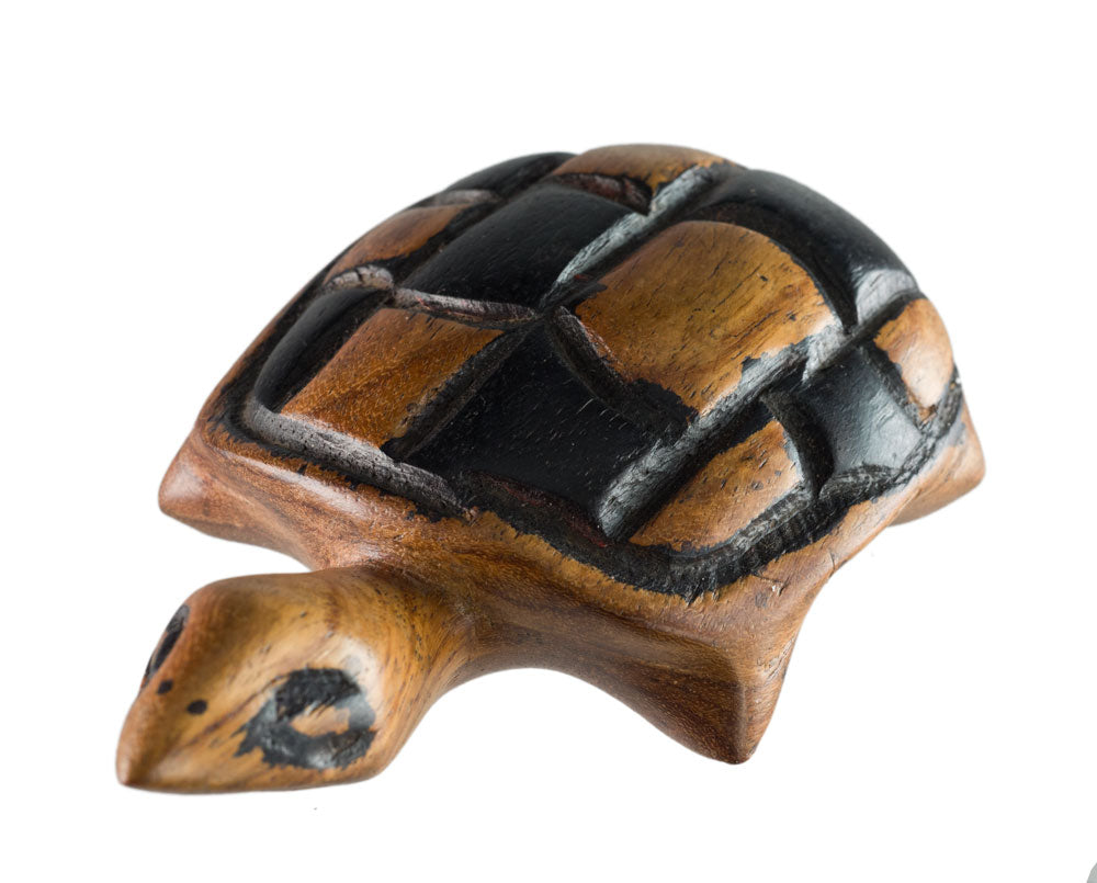 Figurine Tortue En Bois – Statue Artisanale Faite Main De Gambie