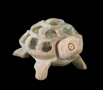 Figurine Tortue En Pierre – Sculpture Artisanale Fait Main D’Inde