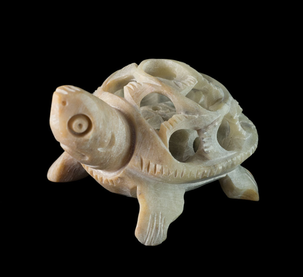 Figurine Tortue En Pierre – Sculpture Artisanale Fait Main D’Inde