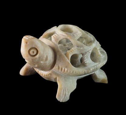 Figurine Tortue En Pierre – Sculpture Artisanale Fait Main D’Inde