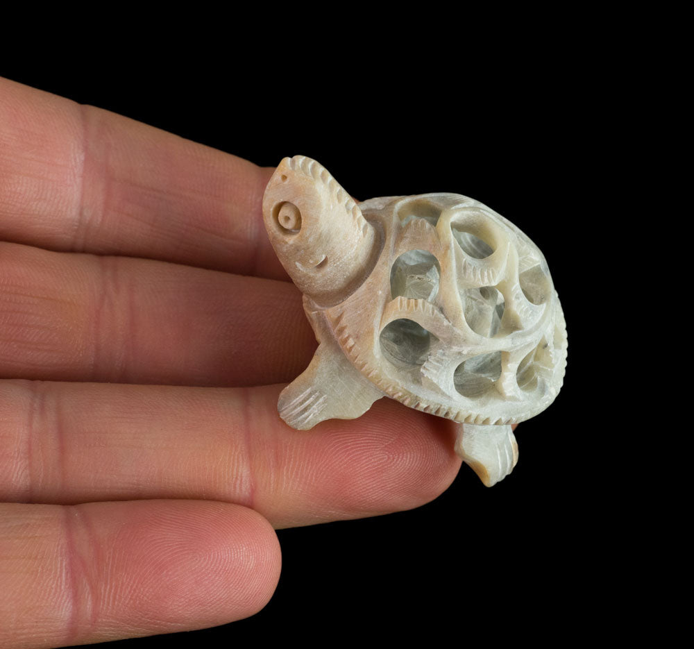 Figurine Tortue En Pierre – Sculpture Artisanale Fait Main D’Inde