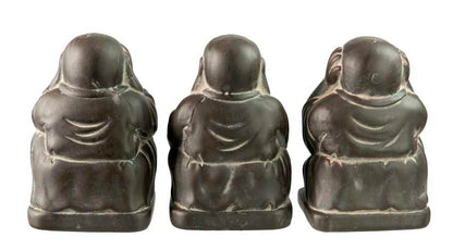 Statue Bouddha De La Sagesse – Figurine En Céramique – Les Trois Singes De La Sagesse