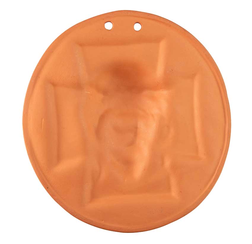 Bas Relief Croix Jésus Christ En Terre Cuite – Décoration Religieuse Artisanale