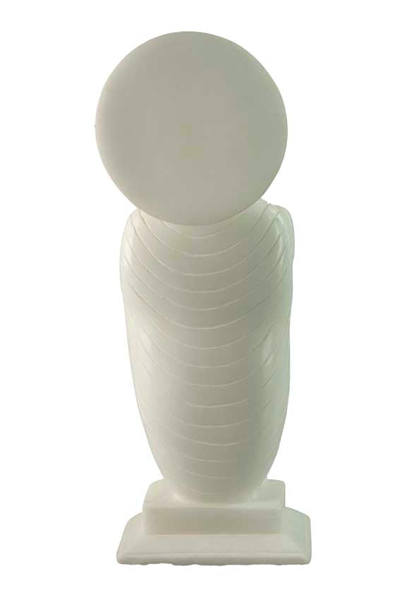 Statue Bouddha Debout Mudra Du Don En Marbre Blanc – Artisanat Indien