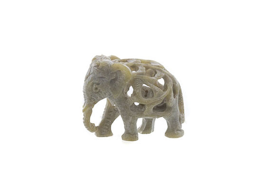 Mini Éléphant En Pierre Stéatite – Artisanat Indien