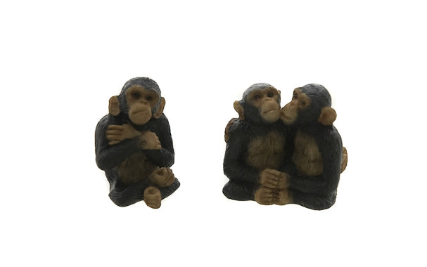 Figurines Singes Amoureux en Résine – Chimpanzés de Thaïlande
