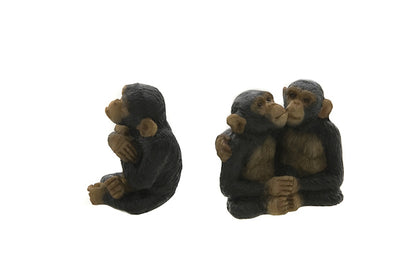 Figurines Singes Amoureux en Résine – Chimpanzés de Thaïlande