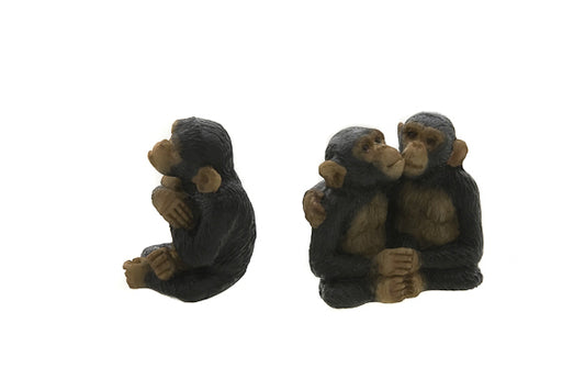 Figurines Singes Amoureux en Résine – Chimpanzés de Thaïlande