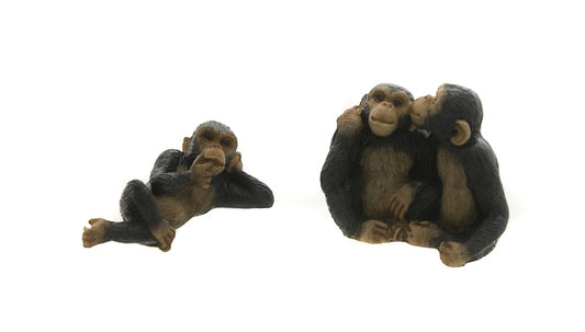 Figurines Singes Amoureux en Résine – Chimpanzés de Thaïlande