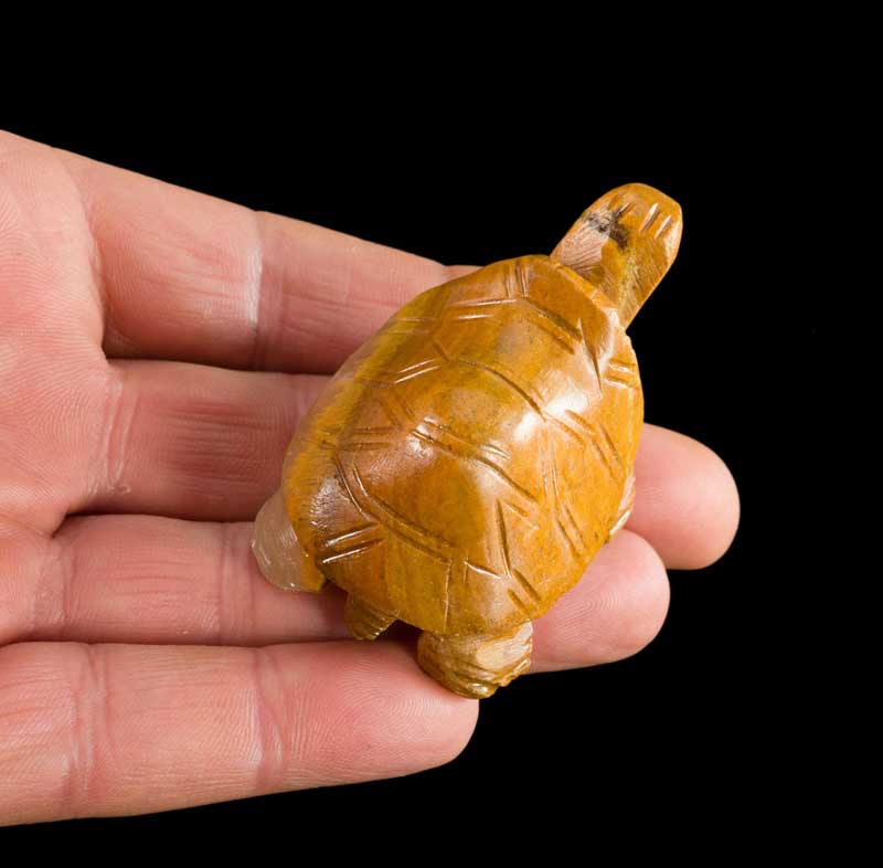 Figurine Tortue En Résine Imitation Pierre – Statuette Décorative