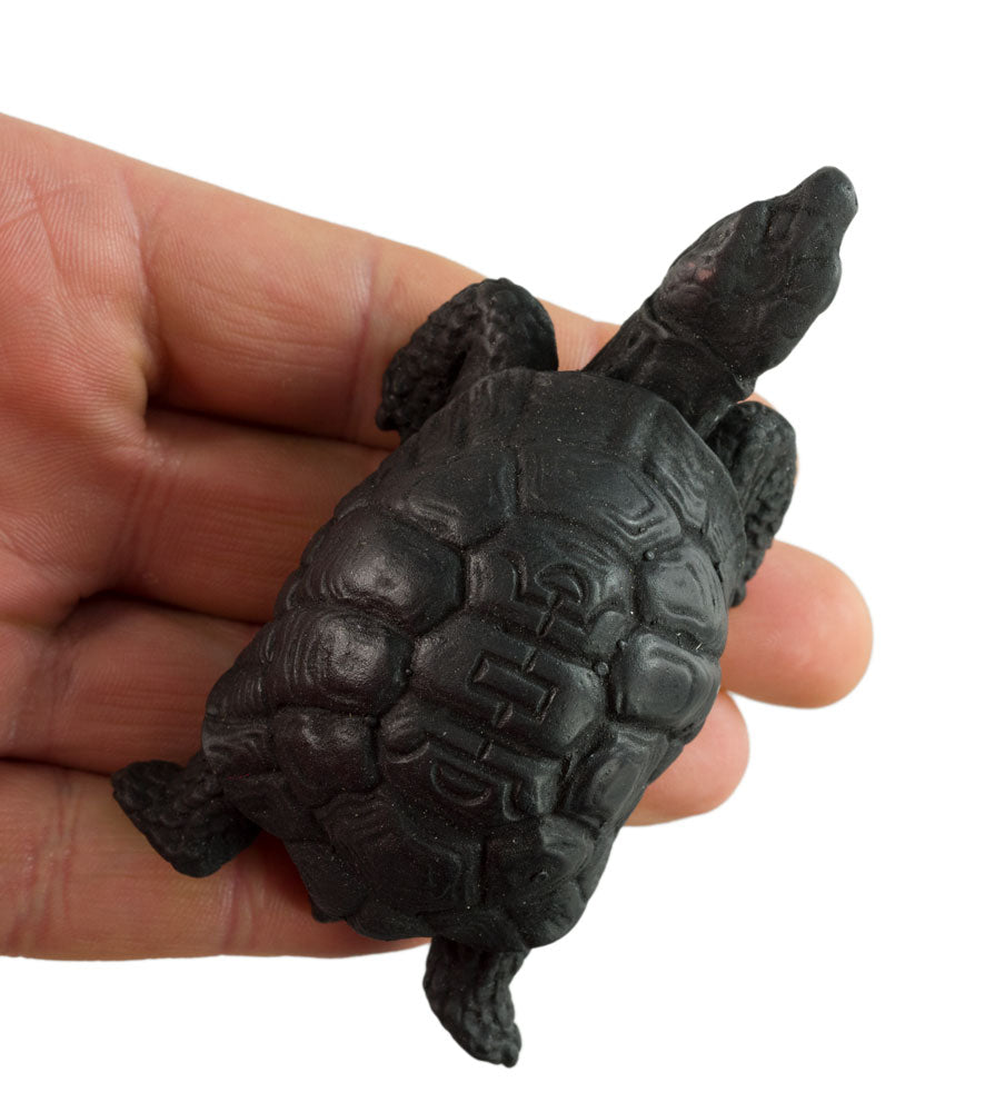 Figurine Tortue En Résine Noire – Symbole Asiatique De Longévité