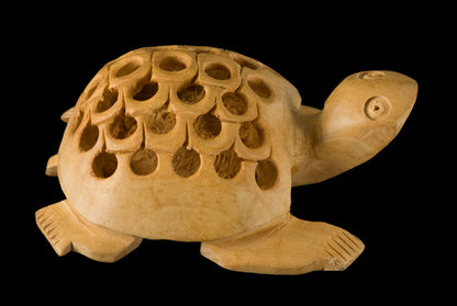 Figurine Tortue En Bois Sculpté – Artisanat Fait Main D’Inde