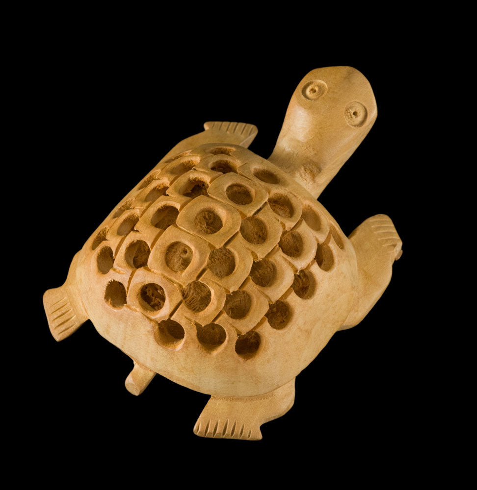 Figurine Tortue En Bois Sculpté – Artisanat Fait Main D’Inde