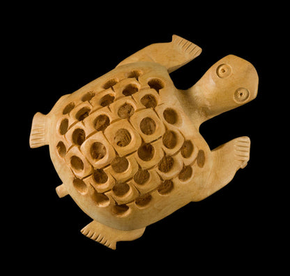 Figurine Tortue En Bois Sculpté – Artisanat Fait Main D’Inde