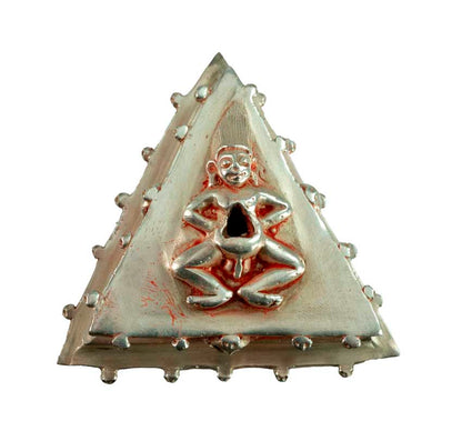 Phurba Mahakala Ailé Vajrakila avec Support Argenté – Objet Rituel Tibétain