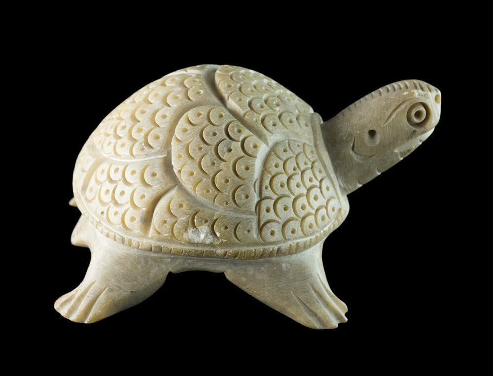 Figurine Tortue En Saponite – Statue Sculptée Faite Main D’Inde