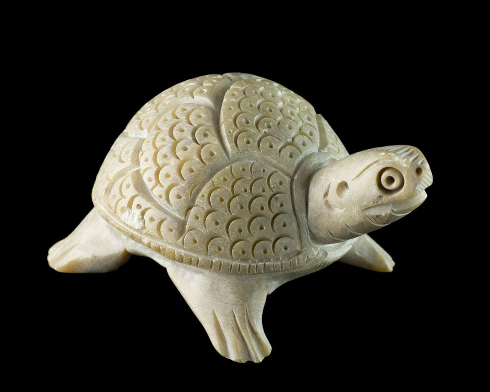 Figurine Tortue En Saponite – Statue Sculptée Faite Main D’Inde