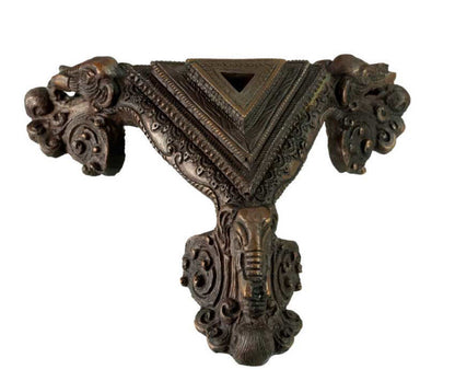 Grand Support Phurba Vajrakila En Alliage De Cuivre – Socle Rituel Bouddhiste Népalais