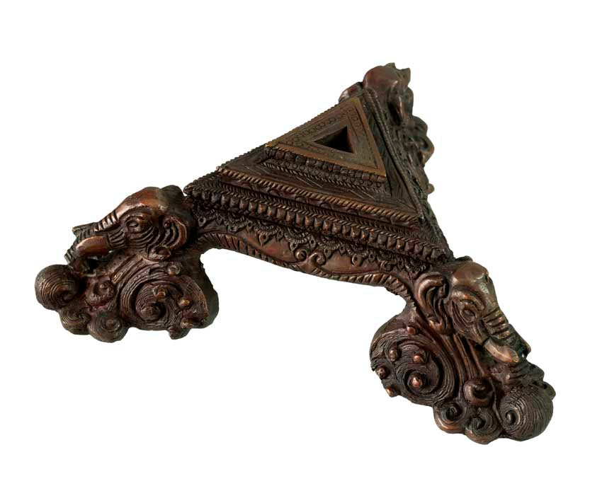 Grand Support Phurba Vajrakila En Alliage De Cuivre – Socle Rituel Bouddhiste Népalais
