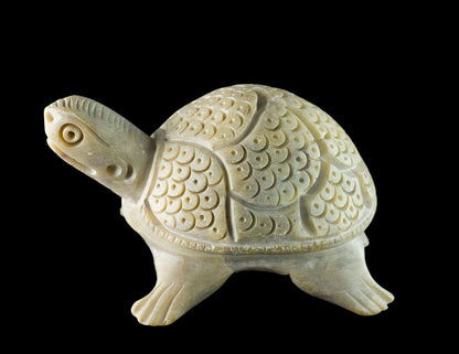 Figurine Tortue En Saponite – Statue Sculptée Faite Main D’Inde