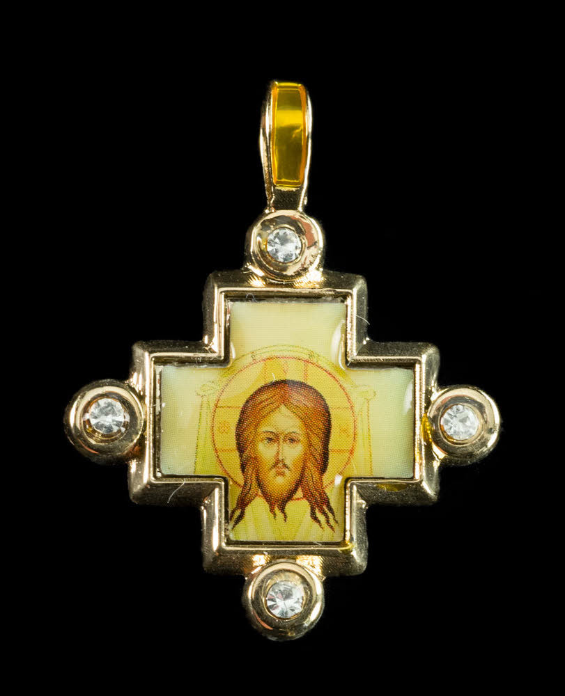 Pendentif Jésus Christ – croix orthodoxe avec icône en métal de qualité