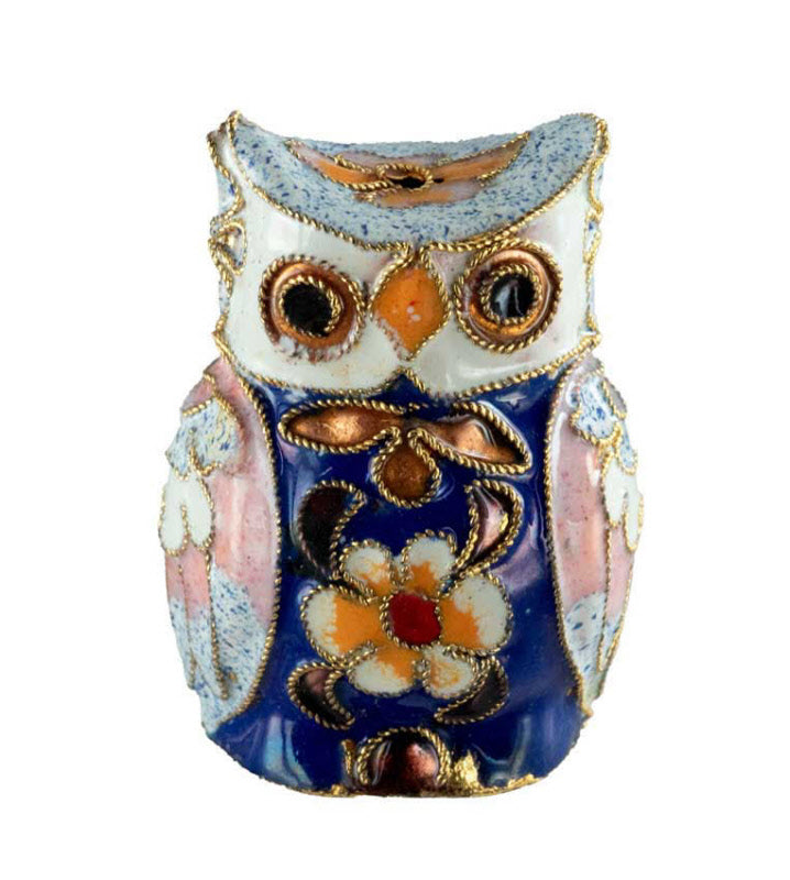 Figurine Double Face Chouette En Émail Cloisonné – Artisanat Traditionnel De Chine
