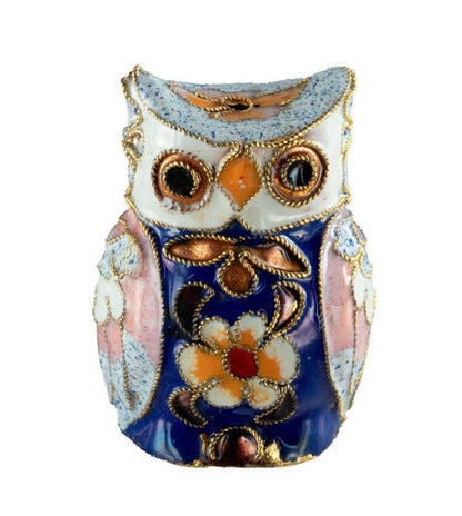 Figurine Double Face Chouette En Émail Cloisonné – Artisanat Traditionnel De Chine