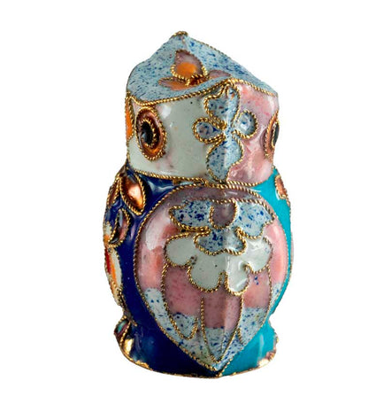 Figurine Double Face Chouette En Émail Cloisonné – Artisanat Traditionnel De Chine