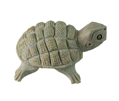 Figurine Tortue En Stéatite – Statuette Artisanale En Pierre D’Inde