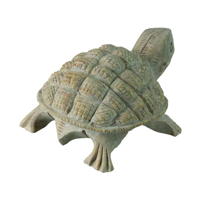 Figurine Tortue En Stéatite – Statuette Artisanale En Pierre D’Inde
