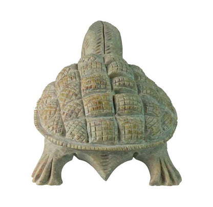 Figurine Tortue En Stéatite – Statuette Artisanale En Pierre D’Inde