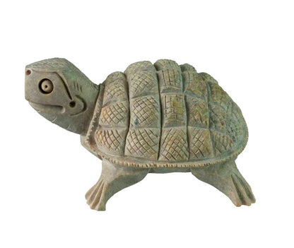 Figurine Tortue En Stéatite – Statuette Artisanale En Pierre D’Inde