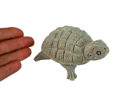 Figurine Tortue En Stéatite – Statuette Artisanale En Pierre D’Inde