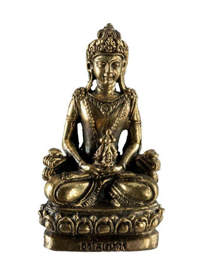 Statuette Bouddha Amitayus en laiton – Symbole de longévité et de sagesse