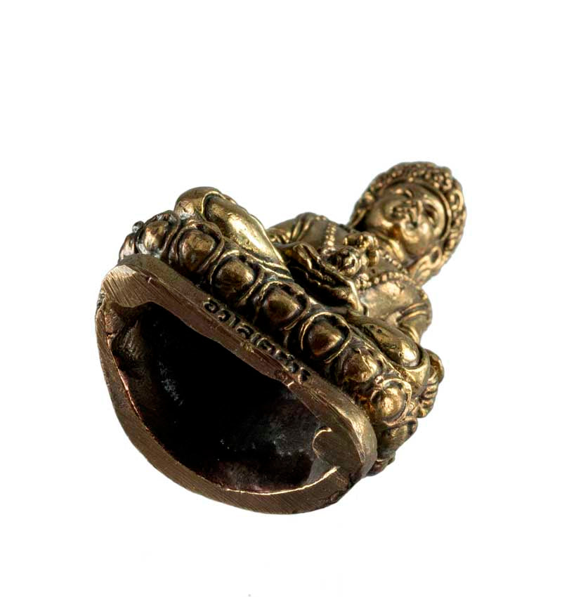 Statuette Bouddha Amitayus en laiton – Symbole de longévité et de sagesse