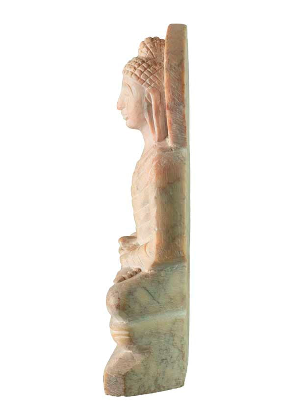 Statuette Bouddha Gautama en pierre ollaire – Sculpture artisanale indienne en stéatite